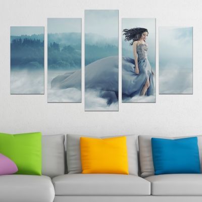 0639 Wall art decoration (set of 5 pieces) Beautiful dress