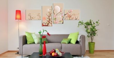 0090 Wall art decoration (set of 4 pieces) Florals