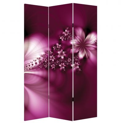 P0627 Decorative Screen Room divider Abstract flowers in purple (3,4,5 or 6 panels)