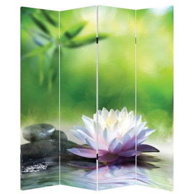 P0519 Decorative Screen Room divider Zen composition in green (3,4,5 or 6 panels)