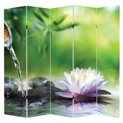 P0519 Decorative Screen Room divider Zen composition in green (3,4,5 or 6 panels)