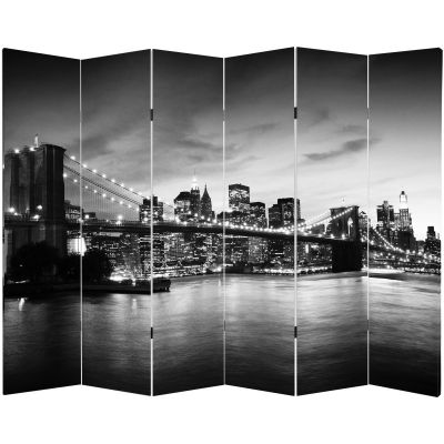 P0157 Decorative Screen Room devider New York, Brooklyn Bridge (3,4,5 or 6 panels)