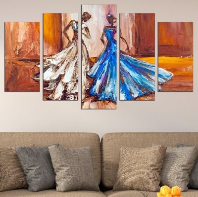 0692 Wall art decoration (set of 5 pieces) Dancers