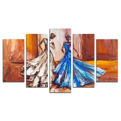 0692 Wall art decoration (set of 5 pieces) Dancers