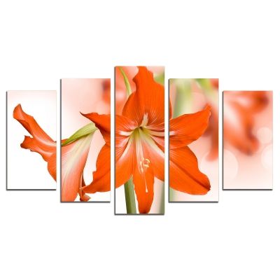 0202 Wall art decoration (set of 5 pieces) Lilium