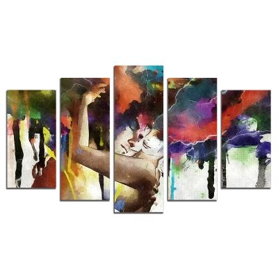 0241 Wall art decoration (set of 5 pieces) Love Hug