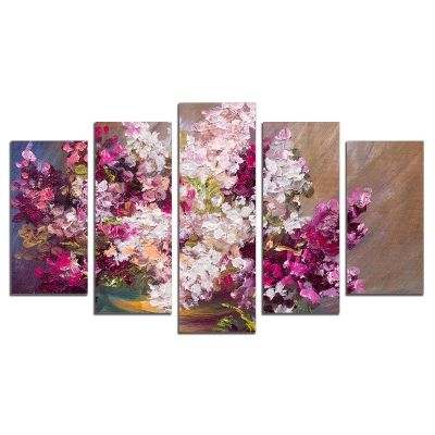 0293 Wall art decoration (set of 5 pieces) Lilac