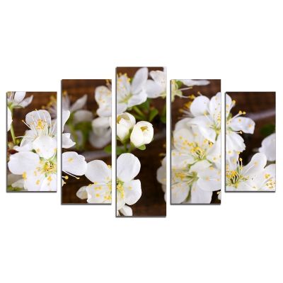 0358 Wall art decoration (set of 5 pieces) Blossom