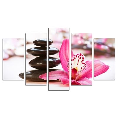 0453 Wall art decoration (set of 5 pieces) Zen compsition