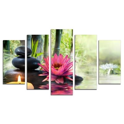 0466 Wall art decoration (set of 5 pieces) Zen composition