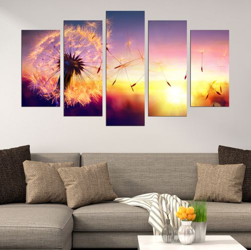 Wall art decoration (set of 5 pieces) Levender