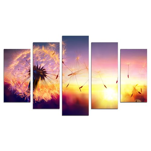 Wall art decoration (set of 5 pieces) Levender