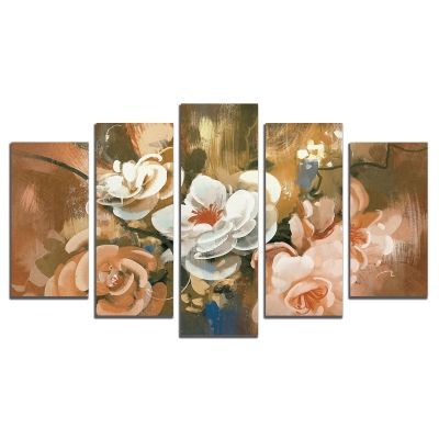 0570 Wall art decoration (set of 5 pieces) Art flowers