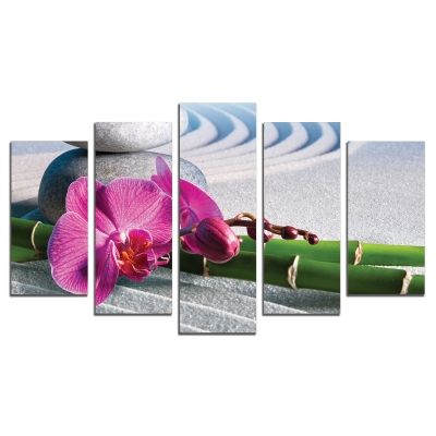 0585 Wall art decoration (set of 5 pieces) Zen composition