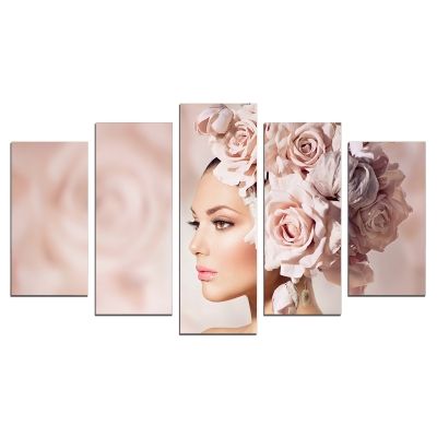 0613 Wall art decoration (set of 5 pieces) Gentle beauty