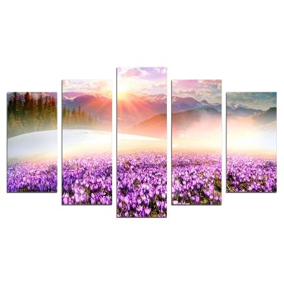 0680 Wall art decoration (set of 5 pieces) Colorful mountain landscape