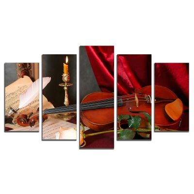 0560 Wall art decoration (set of 5 pieces) Melody for a violin