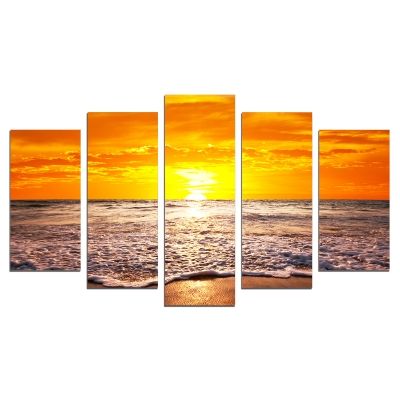 0591 Wall art decoration (set of 5 pieces)  Beautiful sunset