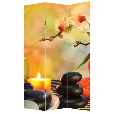 P0596 Decorative Screen Zen composition in orange (3,4,5 or 6 panels)