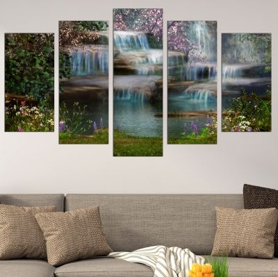 Modern canvas art waterfalls