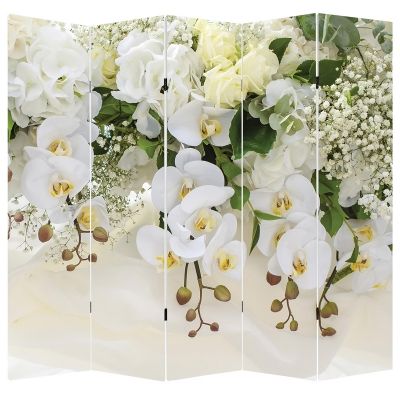 P0663 Decorative Screen Room divider White orchids (3,4,5 or 6 panels)