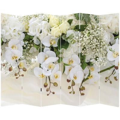 P0663 Decorative Screen Room divider White orchids (3,4,5 or 6 panels)