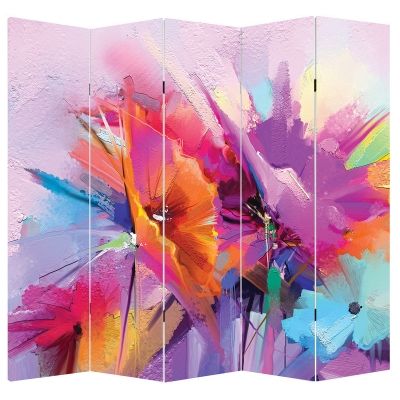 P0550 Decorative Screen Room devider Abstract flowers (3,4,5 or 6 panels)