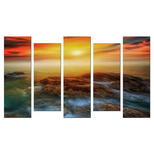 beautiful sea and sunset wall art decoration set