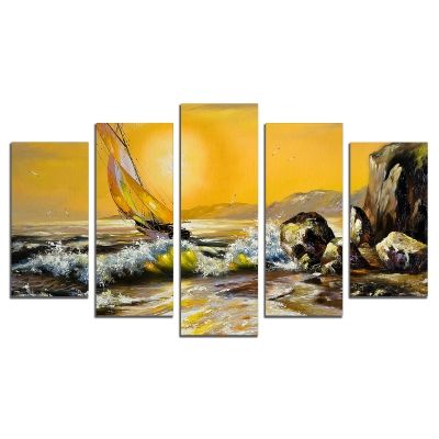 0508 Wall art decoration (set of 5 pieces) Sea landscape