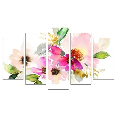 0671 Wall art decoration (set of 5 pieces) Art flowers