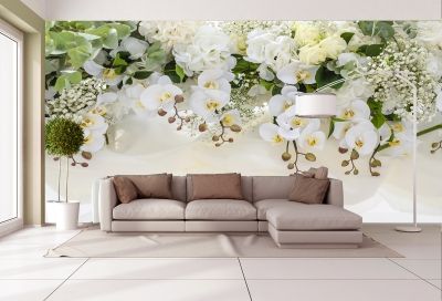 T0663 Wallpaper White orchids