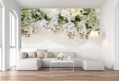 T0663 Wallpaper White orchids