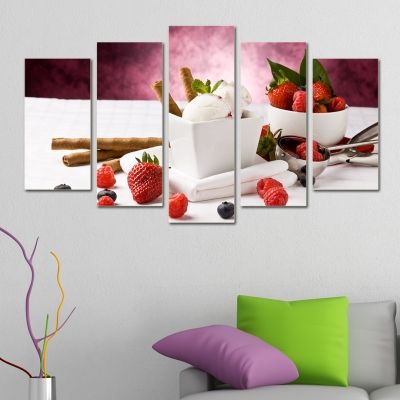 0028 Wall art decoration (set of 5 pieces)  Sweet temptation