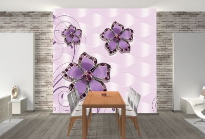 T9027 Wallpaper 3D Abstract flowers