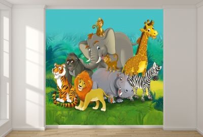 T9033 Wallpaper Jungle animals