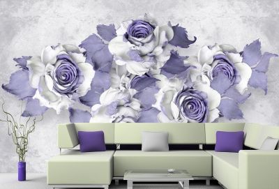 T0751 Wallpaper 3D Abstract roses