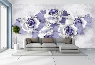 T0751 Wallpaper 3D Abstract roses