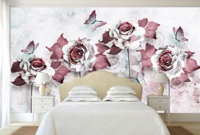 T9059 Wallpaper 3D Abstract roses