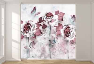 T9059 Wallpaper 3D Abstract roses