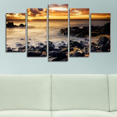 Canvas 5 parts Sea sunset