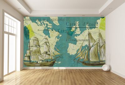 T9107 Wallpaper Vintage ships