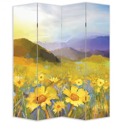 P0765 Decorative Screen Room devider Sunflower field (3,4,5 or 6 panels)