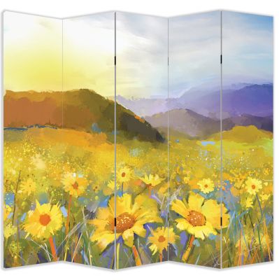 P0765 Decorative Screen Room devider Sunflower field (3,4,5 or 6 panels)