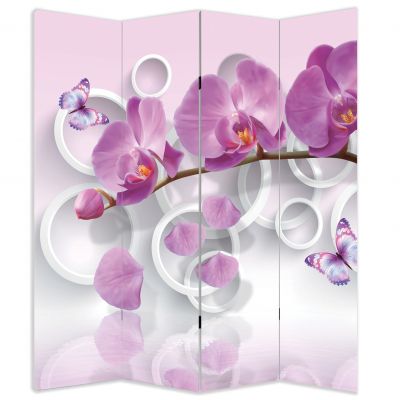 P9013 Decorative Screen Room divider Purple orchids (3,4,5 or 6 panels)