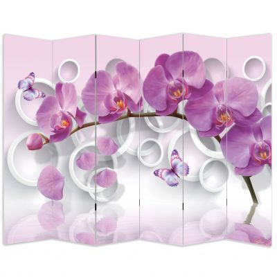 P9013 Decorative Screen Room divider Purple orchids (3,4,5 or 6 panels)