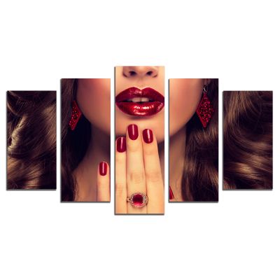 0806 Wall art decoration (set of 5 pieces) Makeup and manicure