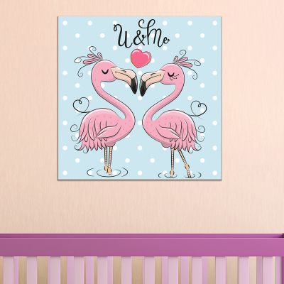 0814 Wall art decoration You and me - flamingo