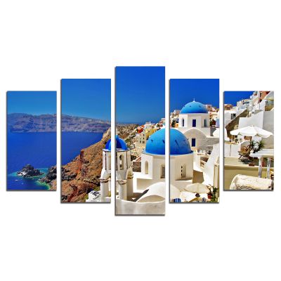 0843 Wall art decoration (set of 5 pieces) Santorini-Greece