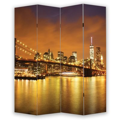 P0851 Decorative Screen Room devider New York, Brooklyn Bridge (3,4,5 or 6 panels)