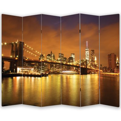 P0157 Decorative Screen Room devider New York, Brooklyn Bridge (3,4,5 or 6 panels)